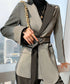 Contrast Lapel Sharp Tailored Jacket